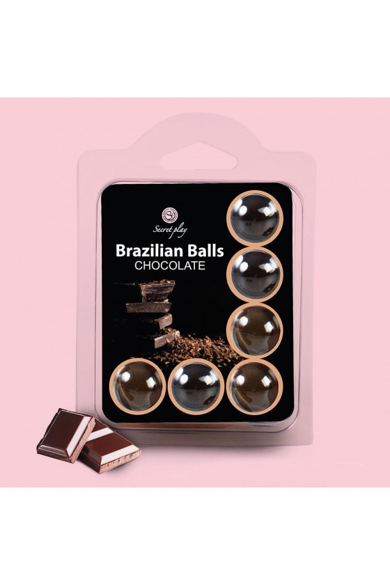 BOLAS LUBRIFICANTES BEIJÁVEIS BRAZILIAN BALLS SABOR A CHOCOLATE 6 X 4GR
