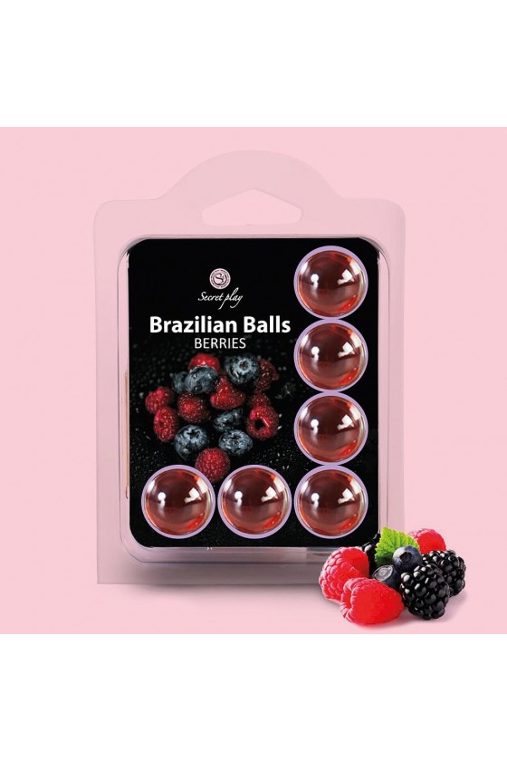 BOLAS LUBRIFICANTES BEIJÁVEIS BRAZILIAN BALLS SABOR A FRUTOS DO BOSQUE 6 X 4GR