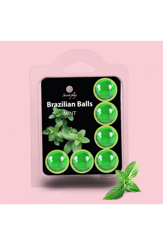 BOLAS LUBRIFICANTES BEIJÁVEIS BRAZILIAN BALLS SABOR A MENTA 6 X 4GR