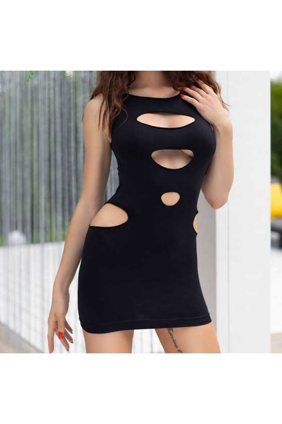 MINI VESTIDO CR-4432 PRETO