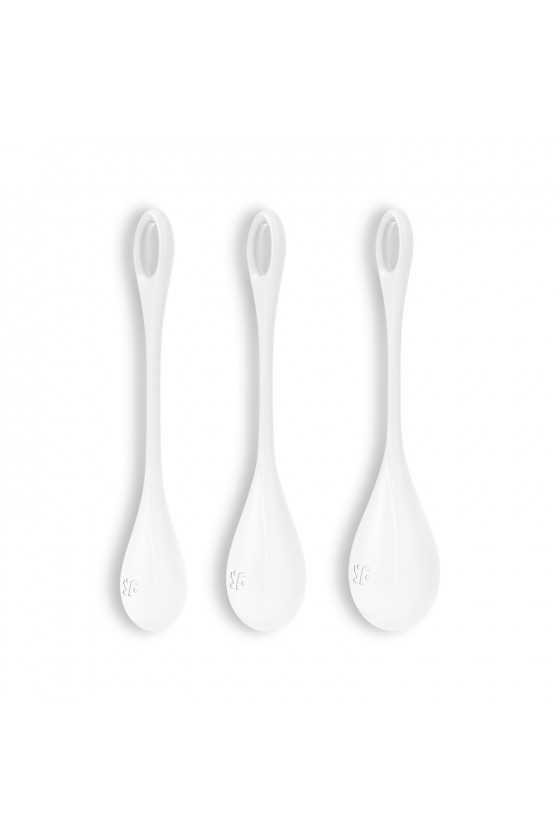 CONJUNTO DE 3 BOLAS KEGEL YONI POWER 1 SATISFYER BRANCAS