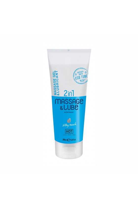 GEL DE MASSAGEM E LUBRIFICANTE 2EM1 À BASE DE ÁGUA SILKY TOUCH HOT™ 200ML