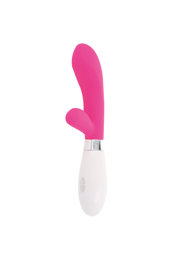VIBRADOR COM ESTIMULADOR DE CLITÓRIS GLOSSY JACKSON RABBIT ROSA