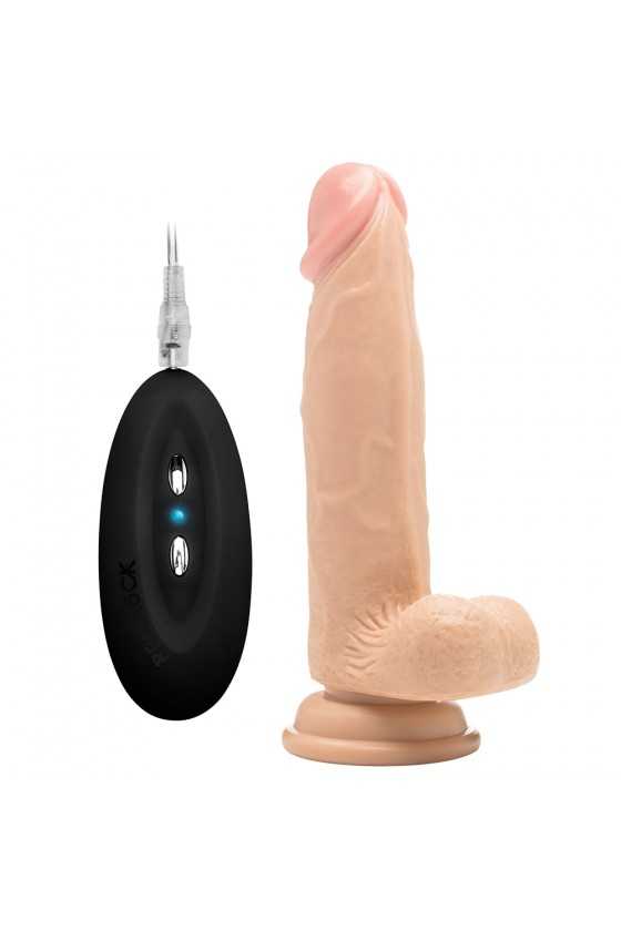 VIBRADOR REALÍSTICO COM TESTÍCULOS REALROCK 8” BRANCO