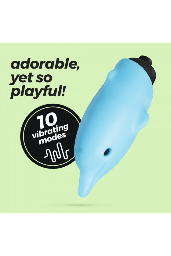 O-PET GOLFINHO COM BALA DE 10 VIBRAÇÕES AZUL CRUSHIOUS
