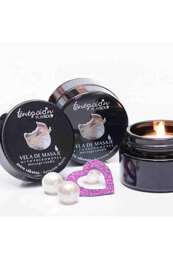 VELA COM FEROMONAS AROMA ENTRE LENÇÓIS 20ML TENTACIÓN PLAY SEX