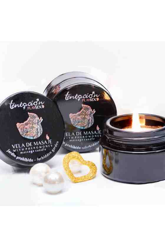 VELA COM FEROMONAS AROMA JARDIM PROIBIDO 20ML TENTACIÓN PLAY SEX