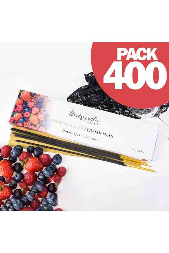 PACK DE 400 INCENSOS COM FEROMONAS AROMA FRUTOS VERMELHOS TENTACIÓN PLAY SEX