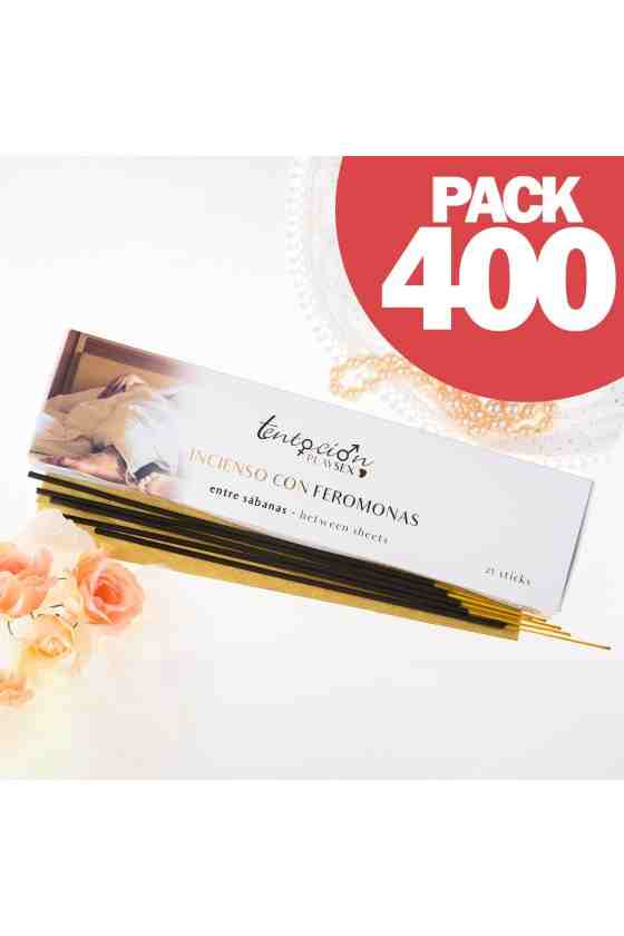 PACK DE 400 INCENSOS COM FEROMONAS AROMA ENTRE LENÇÓIS TENTACIÓN PLAY SEX