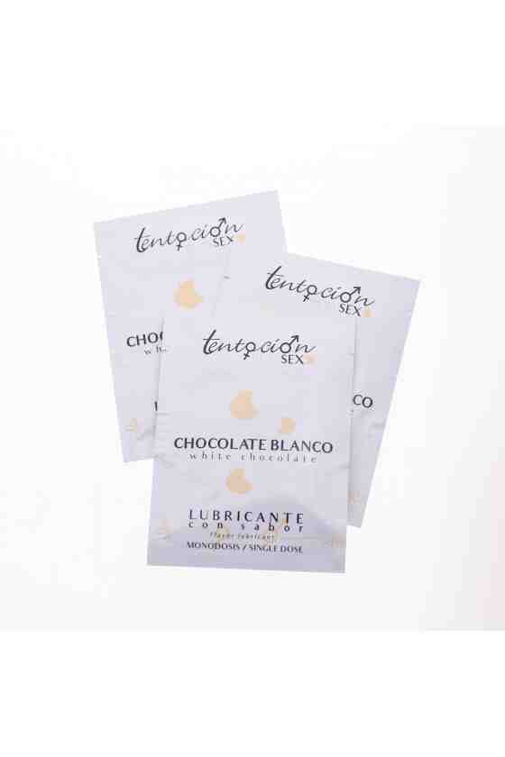 20 MONODOSES DE LUBRIFICANTE COM SABOR A CHOCOLATE BRANCO 5ML TENTACIÓN PLAY SEX