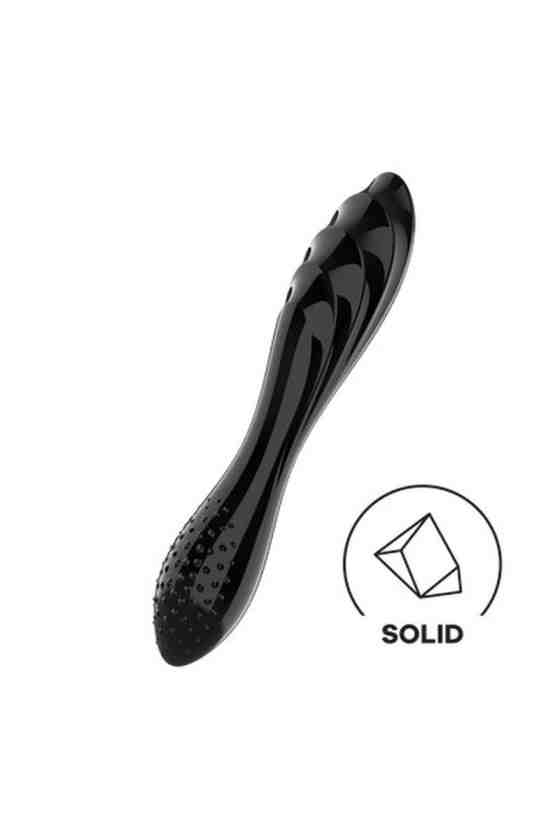 DILDO DE VIDRO DAZZLING CRYSTAL 1 PRETO SATISFYER