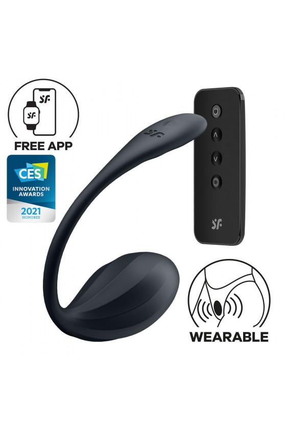 OVO VIBRATÓRIO COM APLICAÇÃO RIBBED PETAL CONNECT APP PRETO SATISFYER