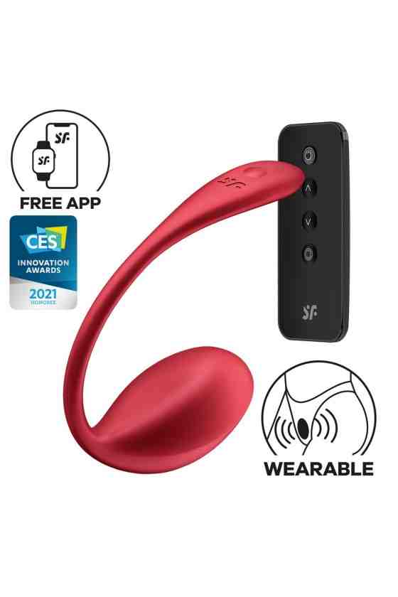 OVO VIBRATÓRIO COM APLICAÇÃO SHINY PETAL CONNECT APP VERMELHO SATISFYER