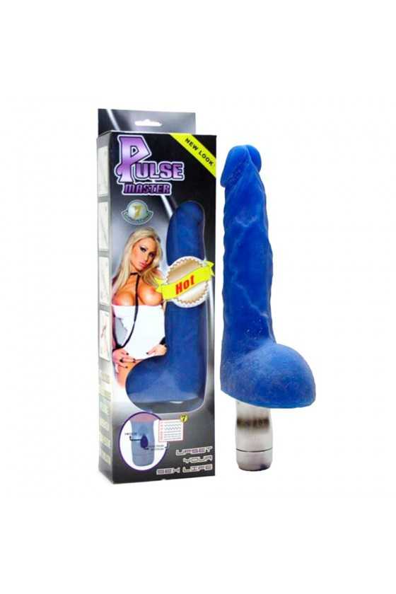 VIBRADOR PULSE MASTER COM LUZ REALISTA AZUL